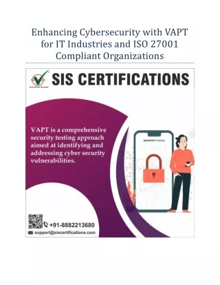 Enhancing Cybersecurity with VAPT for IT Industries and ISO 27001 Compliant