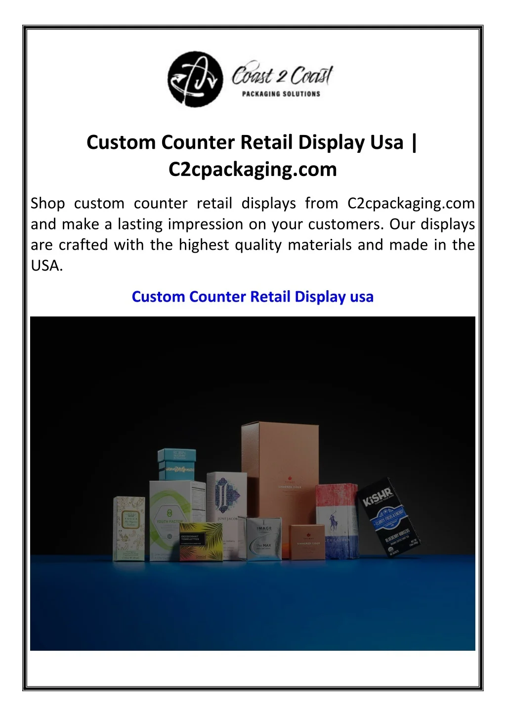 PPT - Custom Counter Retail Display Usa C2cpackaging.com PowerPoint ...