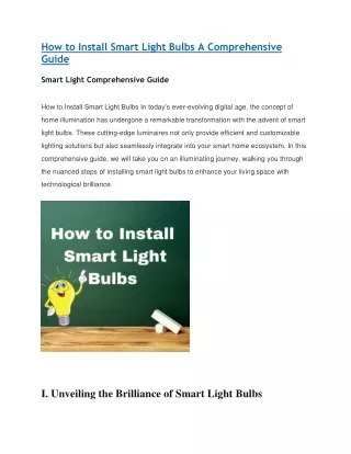 How to Install Smart Light Bulbs A Comprehensive Guide
