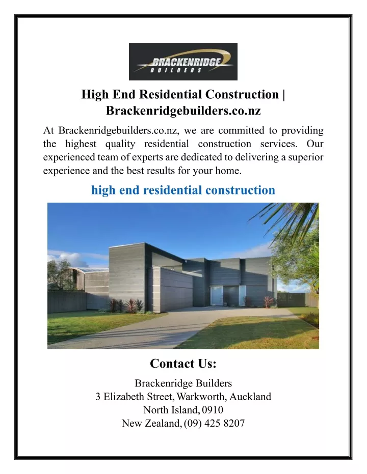 high end residential construction