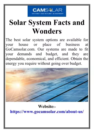 Solar System Facts and Wonders