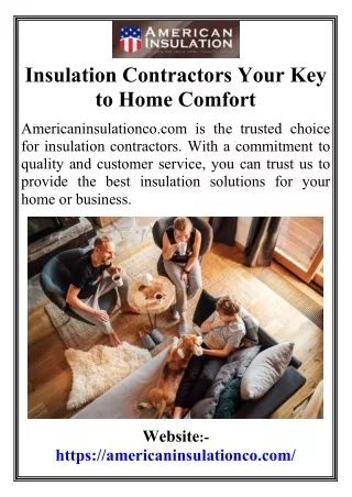 Insulation Contractors Your Key to Home Comfort