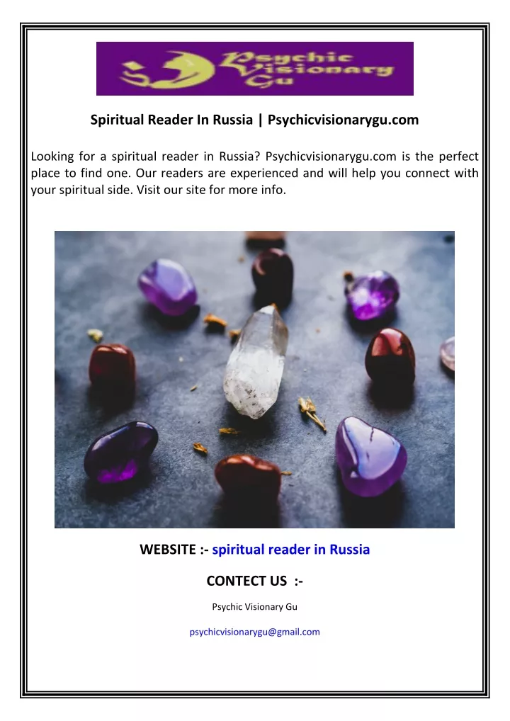 spiritual reader in russia psychicvisionarygu com