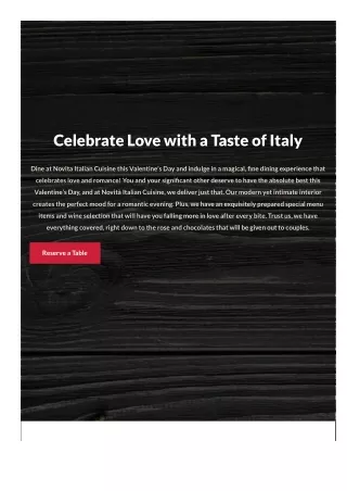 Valentine's day italian restaurant