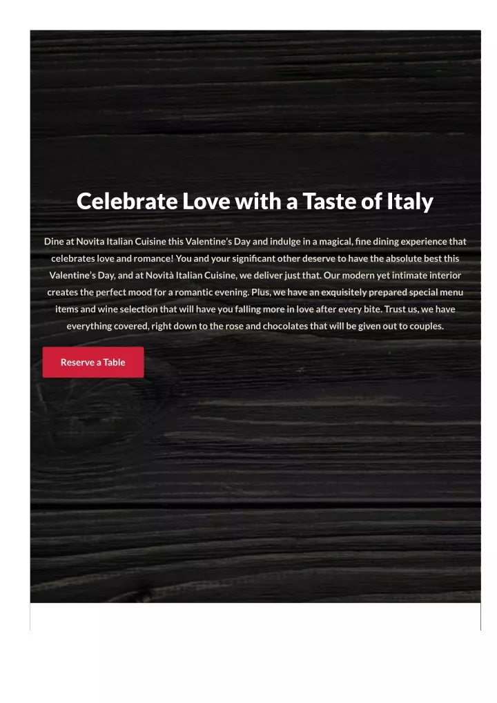 celebrate love with a taste of italy
