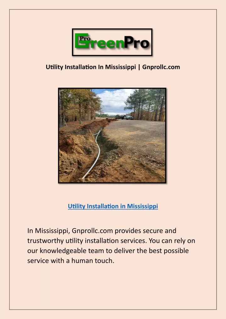 utility installation in mississippi gnprollc com