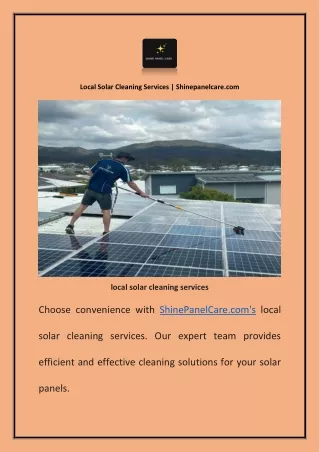 Local Solar Cleaning Services | Shinepanelcare.com