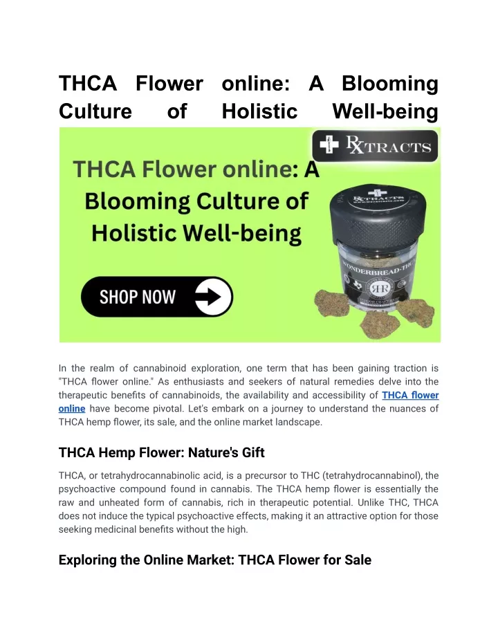 thca flower online a blooming culture of holistic