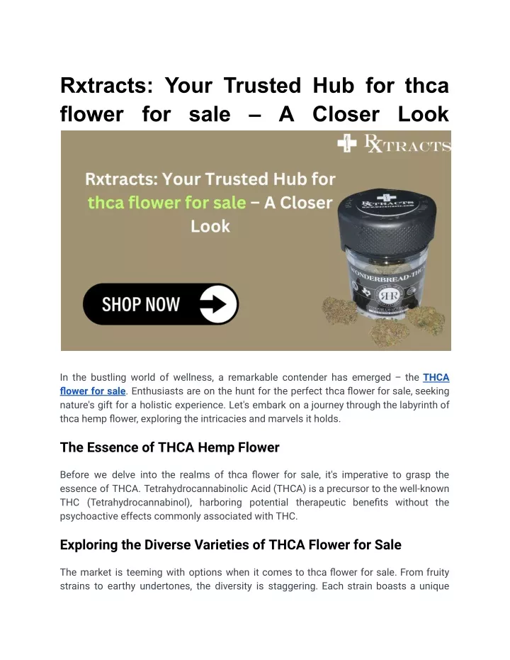 rxtracts your trusted hub for thca flower