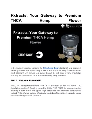 rxtracts your gateway to premium thca hemp