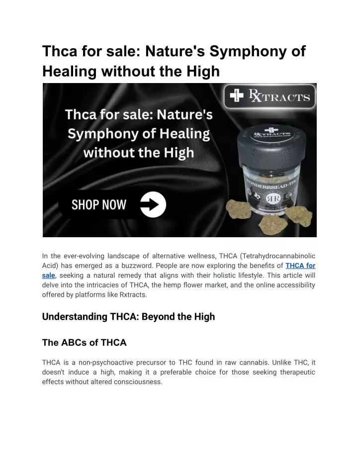 thca for sale nature s symphony of healing