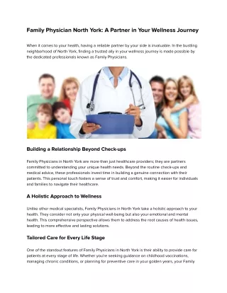 family physician north york a partner in your