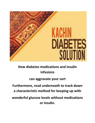 Kachin Diabetes Solution™ Free eBook PDF Download