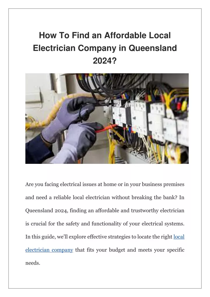 how to find an affordable local electrician