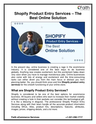 shopify product entry services the best online