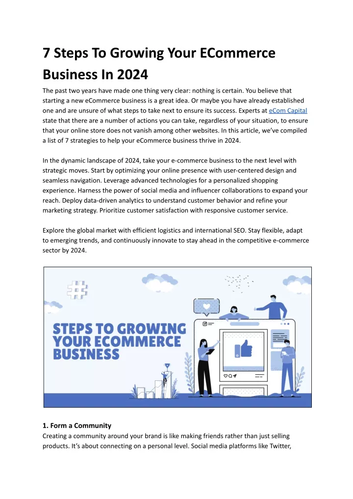 7 steps to growing your ecommerce business in 2024