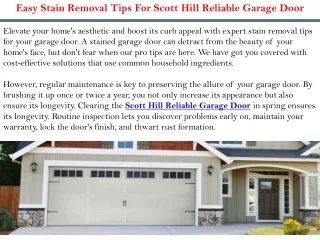 Easy Stain Removal Tips For Scott Hill Reliable Garage Door