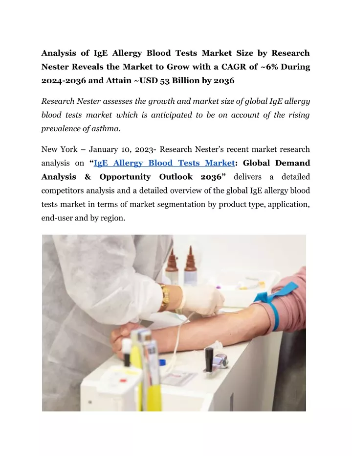 analysis of ige allergy blood tests market size