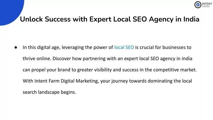unlock success with expert local seo agency