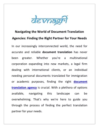 navigating the world of document translation