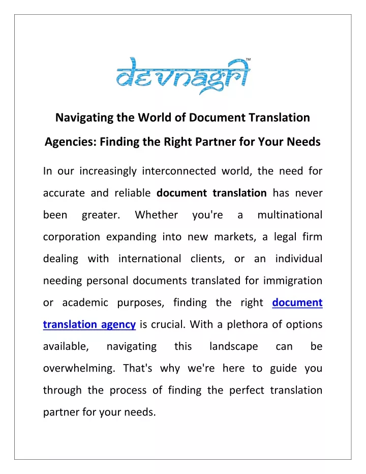 navigating the world of document translation