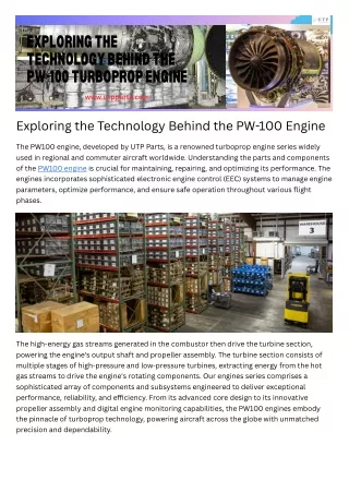 Exploring the Technology Behind the PW-100 Engine