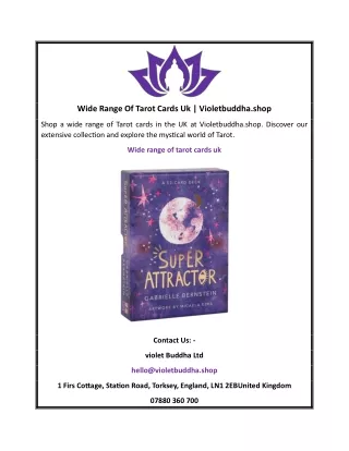 Wide Range Of Tarot Cards Uk | Violetbuddha.shop