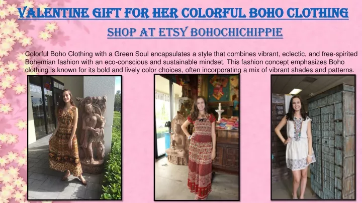 valentine gift for her colorful boho clothing