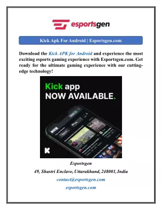 Kick Apk For Android  Esportsgen.com