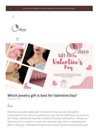 Which jewelry gift is best for Valentine Day?