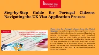 Dubai visa for Portugal citizens from the United Kingdom  visa application process.