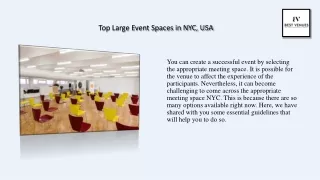 Top Large Event Spaces in NYC, USA