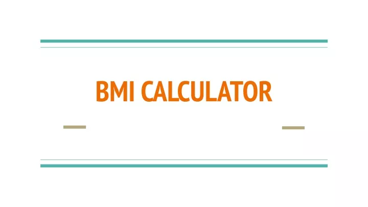 bmi calculator