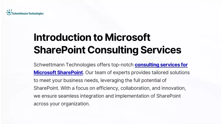 introduction to microsoft sharepoint consulting