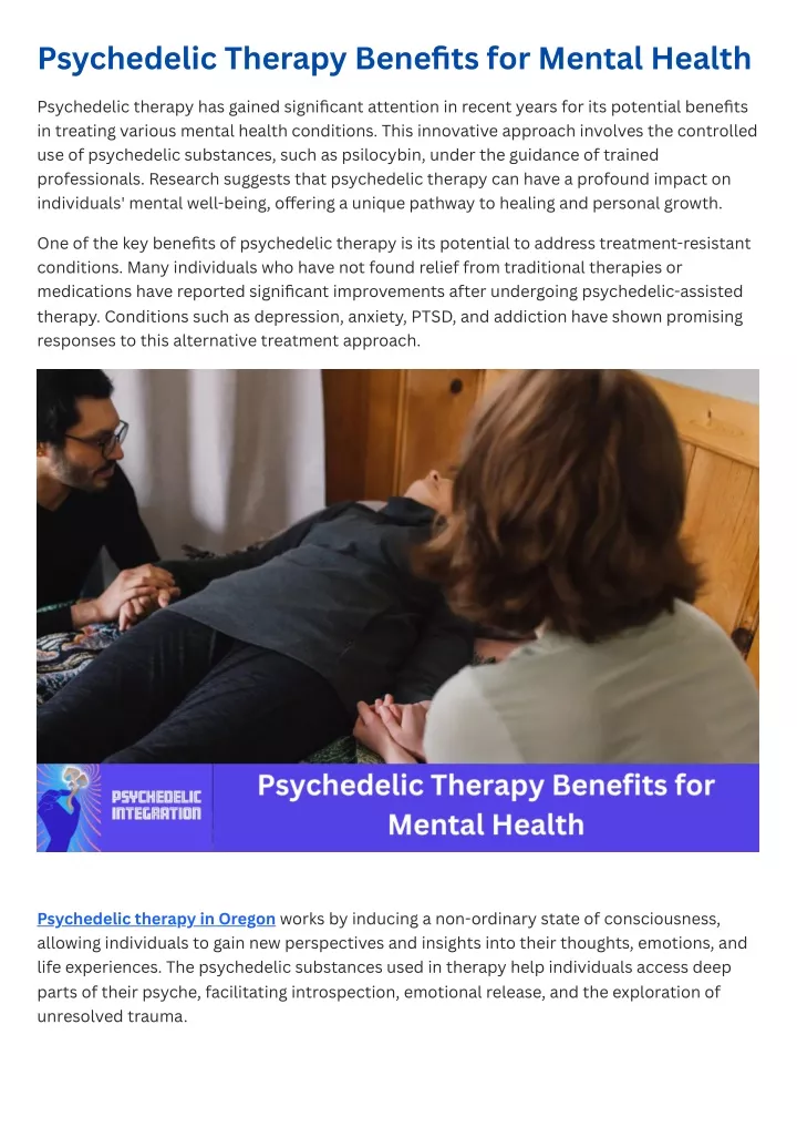 psychedelic therapy benefits for mental health