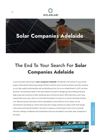 Solar companies adelaide