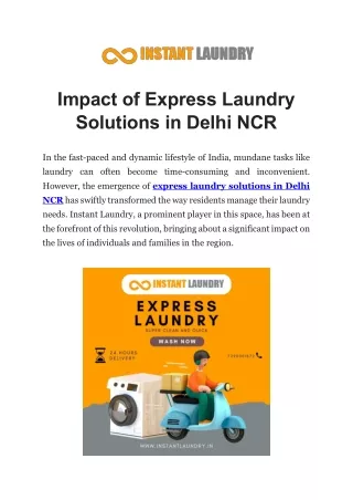 Express Laundry Solutions in Delhi NCR