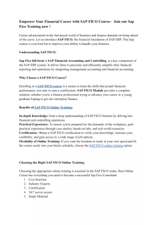 empower your financial career with sap fico