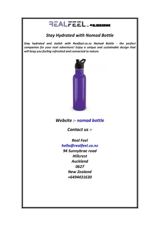 Stay Hydrated with Nomad Bottle