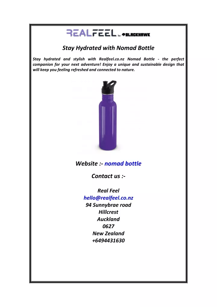 stay hydrated with nomad bottle