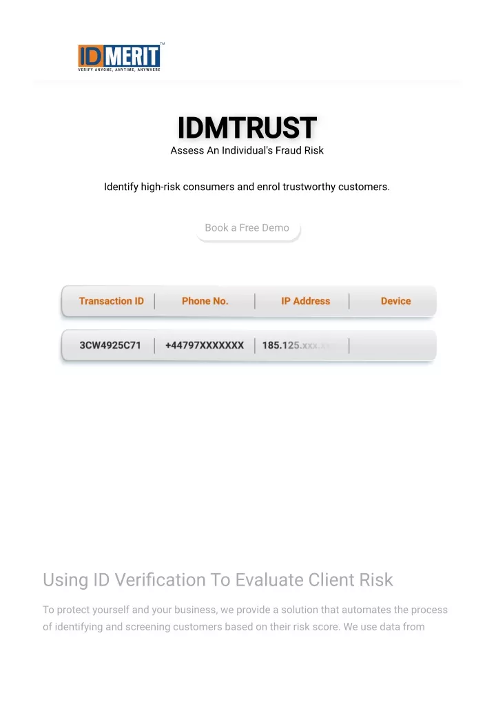 idmtrust idmtrust assess an individual s fraud