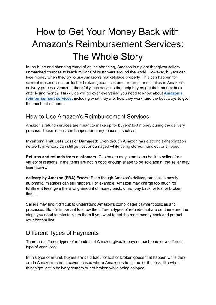 how to get your money back with amazon