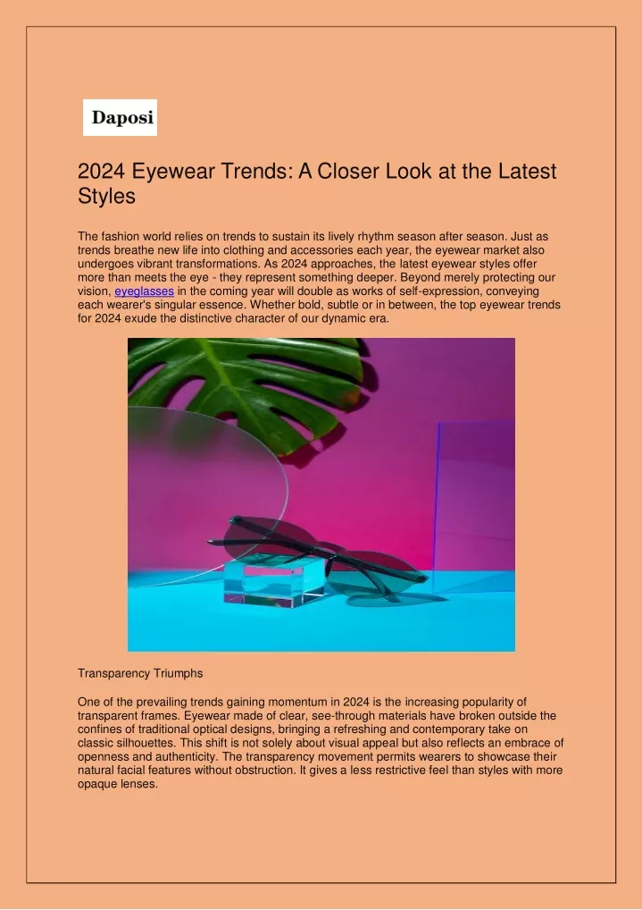 2024 eyewear trends a closer look at the latest