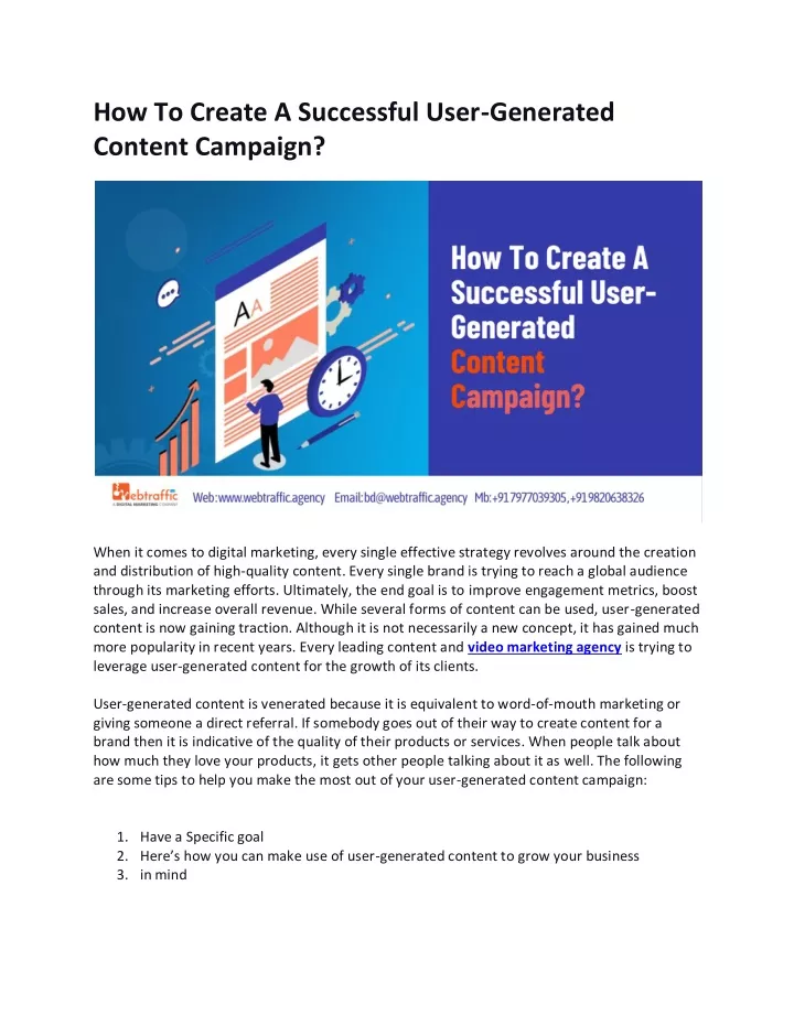 how to create a successful user generated content