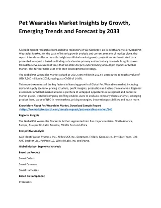 pet wearables market insights by growth emerging