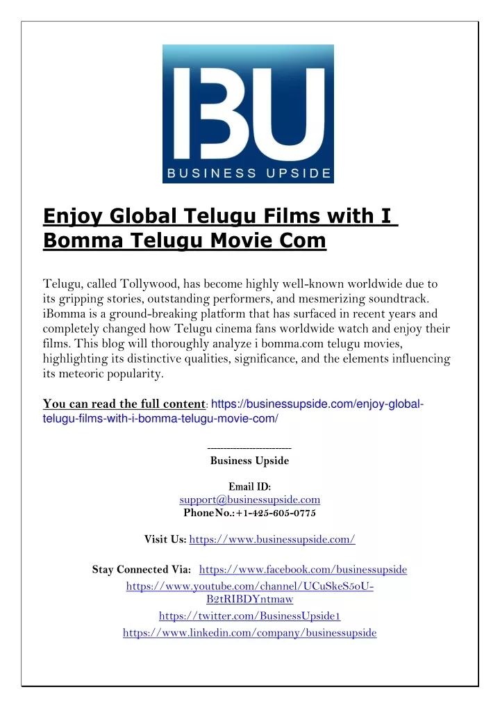 enjoy global telugu films with i bomma telugu