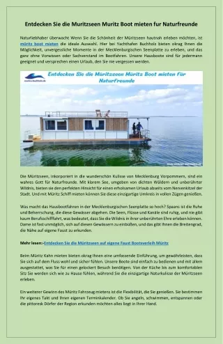 Freiheit auf dem Wasser  Muritz Boot mieten fur unvergessliche Ferien