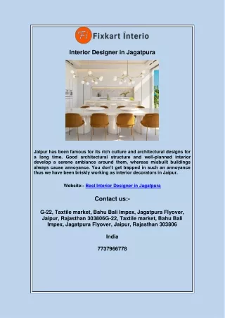 Best Interior Designer in Jagatpura
