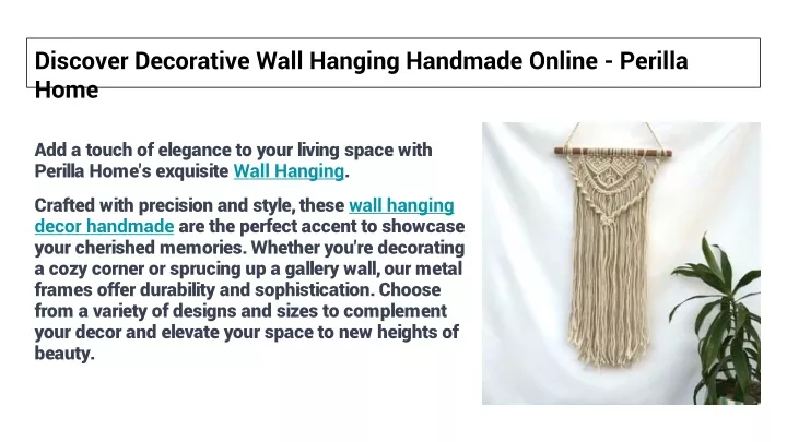 discover decorative wall hanging handmade online perilla home