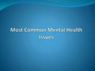 most common mental health issues